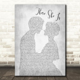 Frank Turner There She Is Man Lady Bride Groom Wedding Grey Song Lyric Print