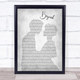 Leon Bridges Beyond Man Lady Bride Groom Wedding Grey Song Lyric Print