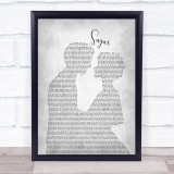 Maroon 5 Sugar Man Lady Bride Groom Wedding Grey Song Lyric Print
