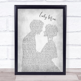 richard ashcroft Lucky Man Man Lady Bride Groom Wedding Grey Song Lyric Print