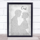 Dave Matthews Band Crush Grey Song Lyric Man Lady Bride Groom Wedding Print