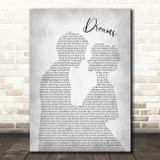 Gabrielle Dreams Grey Song Lyric Man Lady Bride Groom Wedding Print