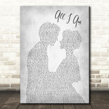 Jess Glynne All I Am Grey Song Lyric Man Lady Bride Groom Wedding Print
