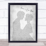 Randy Travis Forever & Ever, Amen Grey Song Man Lady Bride Groom Wedding Print