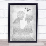 The Beatles I Will Grey Song Lyric Man Lady Bride Groom Wedding Print