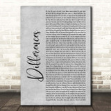 Ginuwine Differences Grey Rustic Script Song Lyric Print