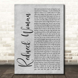 Gretchen Wilson Redneck Woman Grey Rustic Script Song Lyric Print