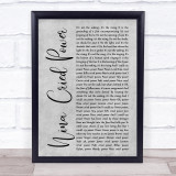 Hozier feat. Mavis Staples Nina Cried Power Grey Rustic Script Song Lyric Print