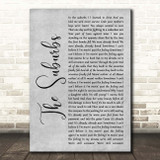 Arcade Fire The Suburbs Grey Rustic Script Song Lyric Print