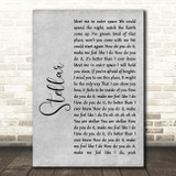 Incubus Stellar Grey Rustic Script Song Lyric Print