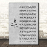 James Gillespie Home Grey Rustic Script Song Lyric Print