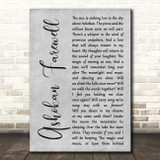 Jay Ungar Ashokan Farewell Grey Rustic Script Song Lyric Print