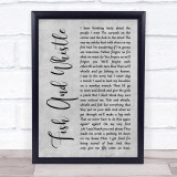 John Prine Fish And Whistle Grey Rustic Script Song Lyric Print