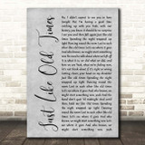 Jon Pardi Just Like Old Times Grey Rustic Script Song Lyric Print