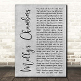 Kings Of Leon Molly's Chambers Grey Rustic Script Song Lyric Print