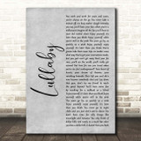 Lemar Lullaby Grey Rustic Script Song Lyric Print