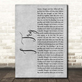 Macy Gray I Try Grey Rustic Script Song Lyric Print