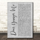 MercyMe Dear Younger Me Grey Rustic Script Song Lyric Print