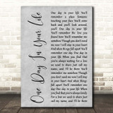 Michael Jackson One Day In Your Life Grey Rustic Script Song Lyric Print