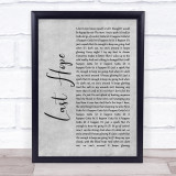Paramore Last Hope Grey Rustic Script Song Lyric Print