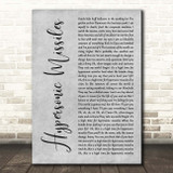 Sam Fender Hypersonic Missiles Grey Rustic Script Song Lyric Print