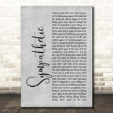 Seether Sympathetic Grey Rustic Script Song Lyric Print