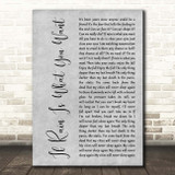 Slipknot If Rain Is What You Want Grey Rustic Script Song Lyric Print