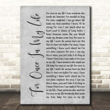 Stevie Wonder For Once In My Life Grey Rustic Script Song Lyric Print