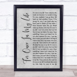 Stevie Wonder For Once In My Life Grey Rustic Script Song Lyric Print