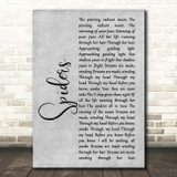 System Of A Down Spiders Grey Rustic Script Song Lyric Print