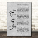 Taylor Swift Sparks Fly Grey Rustic Script Song Lyric Print
