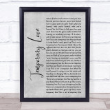 Ben Platt Temporary Love Grey Rustic Script Song Lyric Print