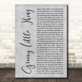 Beres Hammond Groovy Little Thing Grey Rustic Script Song Lyric Print