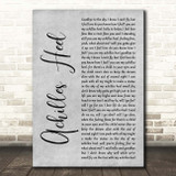 Toploader Achilles Heel Grey Rustic Script Song Lyric Print