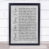 William Whiting Eternal Father, Strong To Save Grey Rustic Script Song Lyric Print