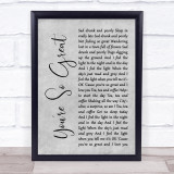 Blur You're So Great Grey Rustic Script Song Lyric Print