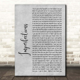 Celine Dion Imperfections Grey Rustic Script Song Lyric Print