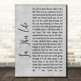 Collin Raye In This Life Grey Rustic Script Song Lyric Print