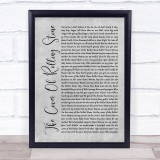 Dr. Hook The Cover Of 'Rolling Stone Grey Rustic Script Song Lyric Print
