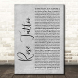 Dropkick Murphys Rose Tattoo Grey Rustic Script Song Lyric Print