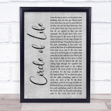 Elton John Circle of Life Grey Rustic Script Song Lyric Print