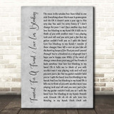 Elton John Funeral For A Friend Love Lies Bleeding Grey Rustic Script Song Lyric Print