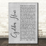 Kacey Musgraves Golden Hour Grey Rustic Script Song Lyric Wall Art Print