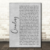 Linkin Park Crawling Grey Rustic Script Song Lyric Wall Art Print