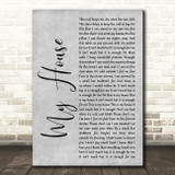 Matilda The Musical My House Grey Rustic Script Song Lyric Wall Art Print