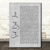 Metallica Sad But True Grey Rustic Script Song Lyric Wall Art Print