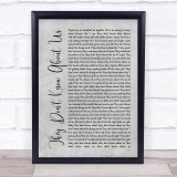 One Direction They Don't Know About Us Grey Rustic Script Song Lyric Wall Art Print