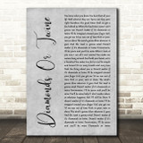 Ryan Hurd Diamonds Or Twine Grey Rustic Script Song Lyric Wall Art Print