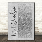 Taking Back Sunday MakeDamnSure Grey Rustic Script Song Lyric Wall Art Print