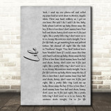 The Cadillac Three Life Grey Rustic Script Song Lyric Wall Art Print